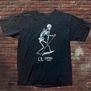 Black and white Lil Peep skeleton tee #goth #skater #lilpeep #peep #emo